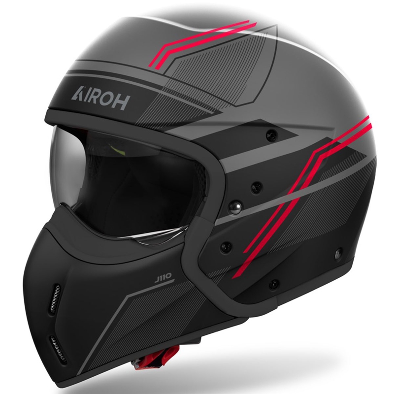 Modulær motorcykelhjelm Airoh J110 Slim mat rød