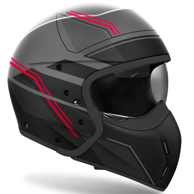 Modulær motorcykelhjelm Airoh J110 Slim mat rød
