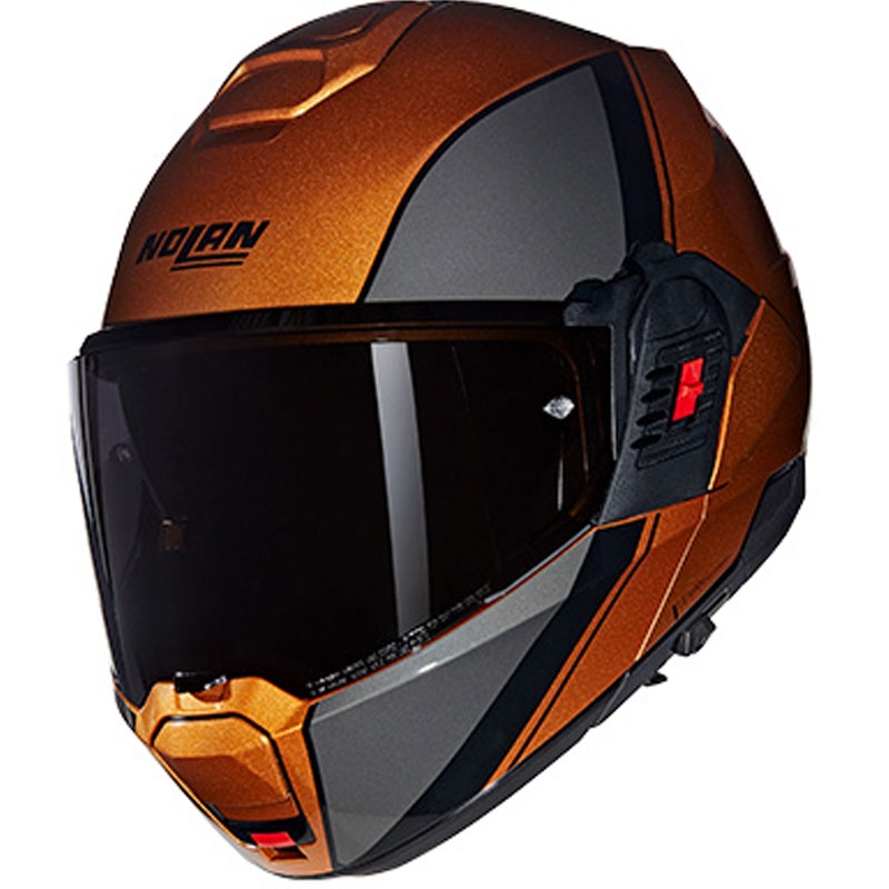 Flip-up motorcykelhjelm Nolan N120-1 Verniciatura Speciale N-COM 342 okker-sort