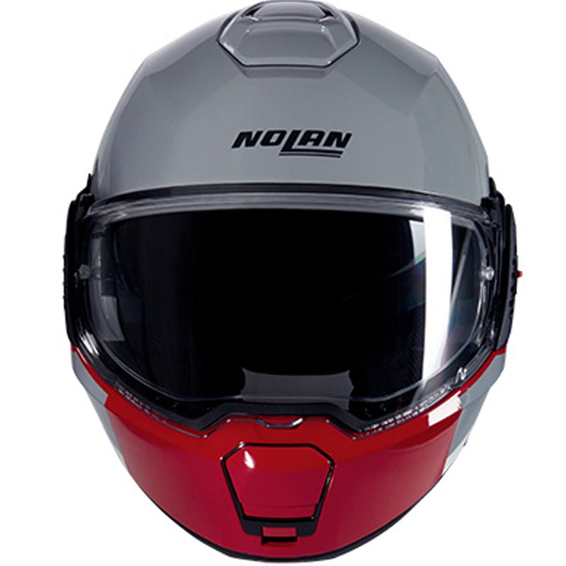 Flip-up motorcykelhjelm Nolan N120-1 Grafo N-COM 349 grå-hvid-rød