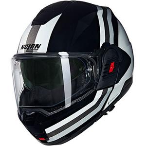 Flip-up motorcykelhjelm Nolan N120-1 Lineo N-COM 348 sort-hvid-sølv