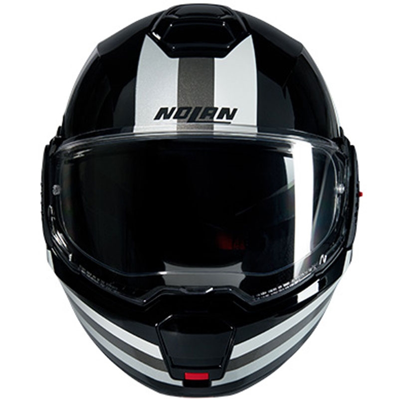 Flip-up motorcykelhjelm Nolan N120-1 Lineo N-COM 348 sort-hvid-sølv
