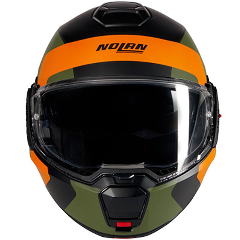 Flip-up motorcykelhjelm Nolan N120-1 Omocromo N-COM 345 sort-orange-grøn