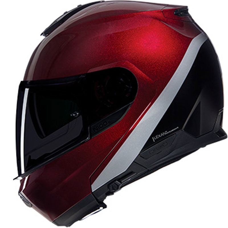 Flip-up motorcykelhjelm Nolan N100-6 Verniciatura Speciale N-COM 341 rød-sort