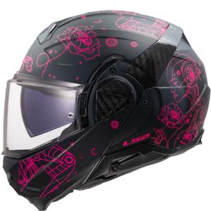 Flip-up motorcykelhjelm LS2 FF910 Advant II Sophia sort-pink