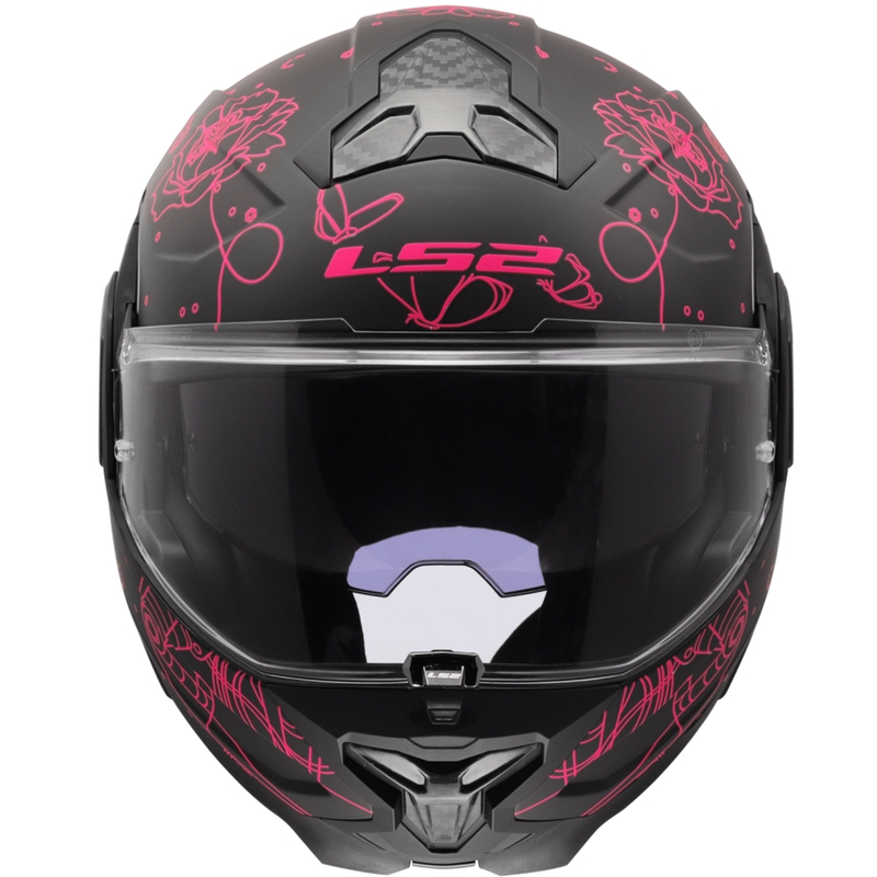 Flip-up motorcykelhjelm LS2 FF910 Advant II Sophia sort-pink