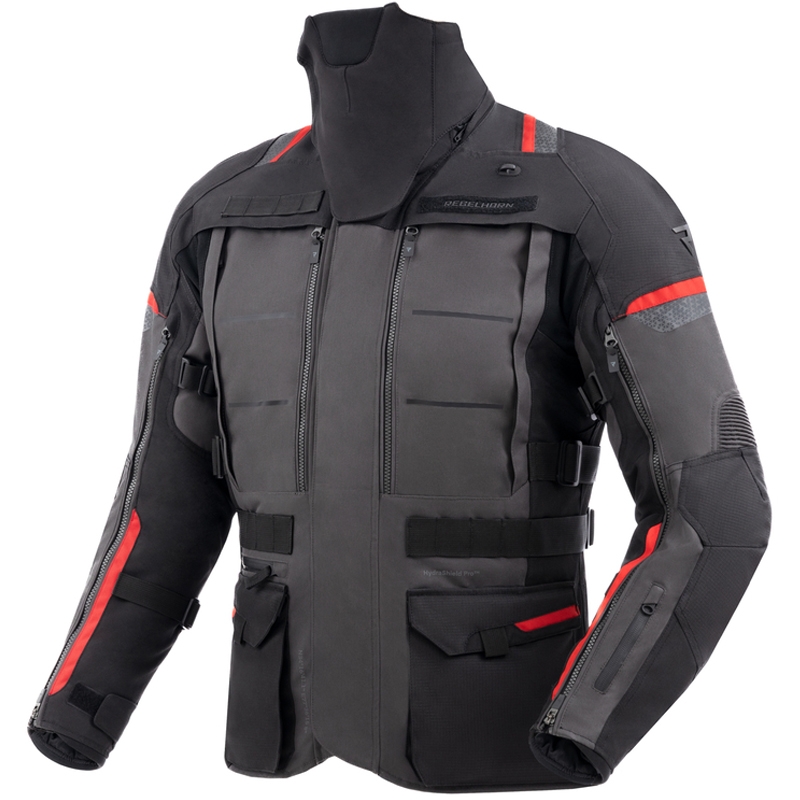 Rebelhorn Cubby V motorcykeljakke sort-antracit-rød