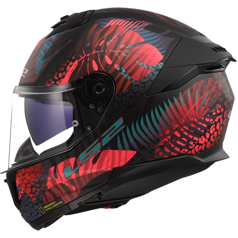 LS2 FF808 Stream II Jungle Black-Pink-Blue Integral motorcykelhjelm