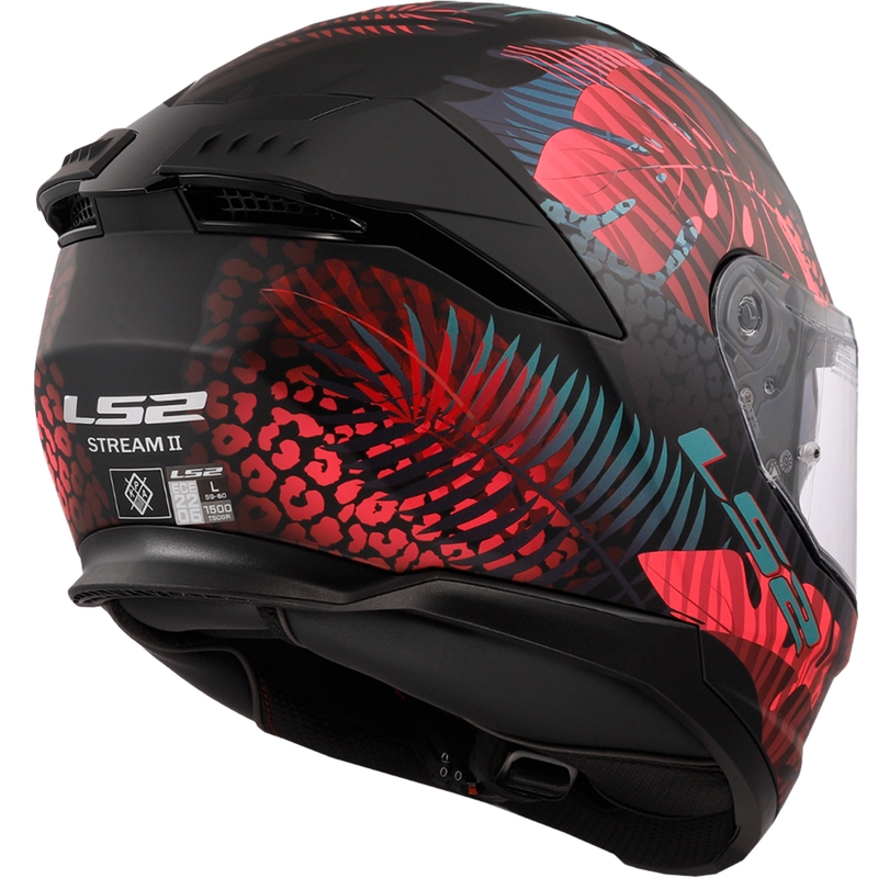 LS2 FF808 Stream II Jungle Black-Pink-Blue Integral motorcykelhjelm