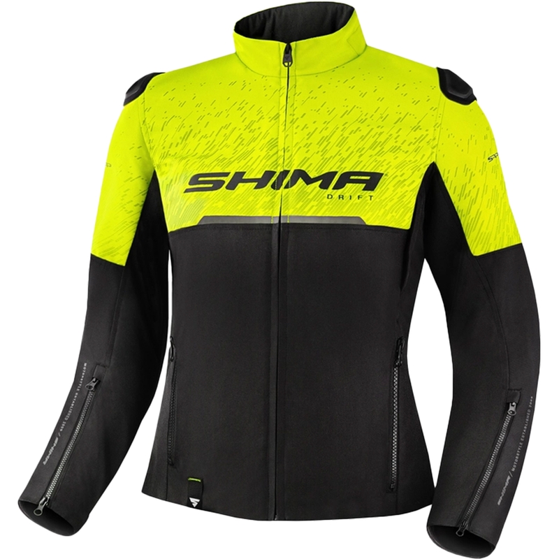 Motorcykeljakke til kvinder Shima Drift sort-fluogul