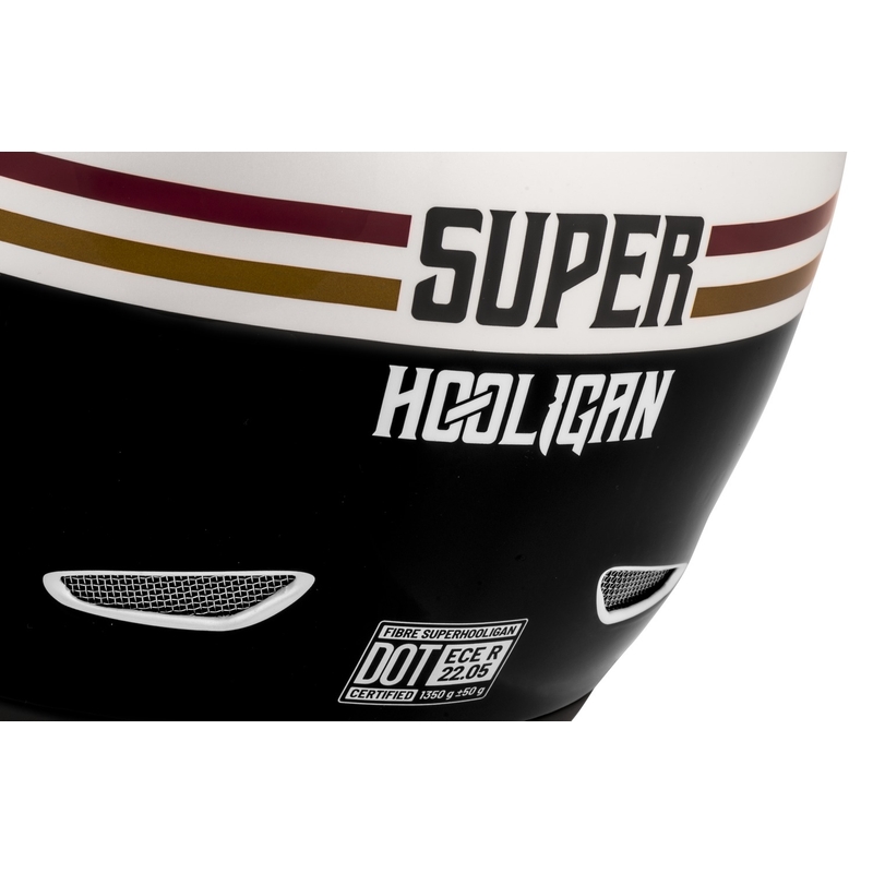 Cassida Fibre Super Hooligan fullface motorcykelhjelm sort-grøn  - II. kvalitet
