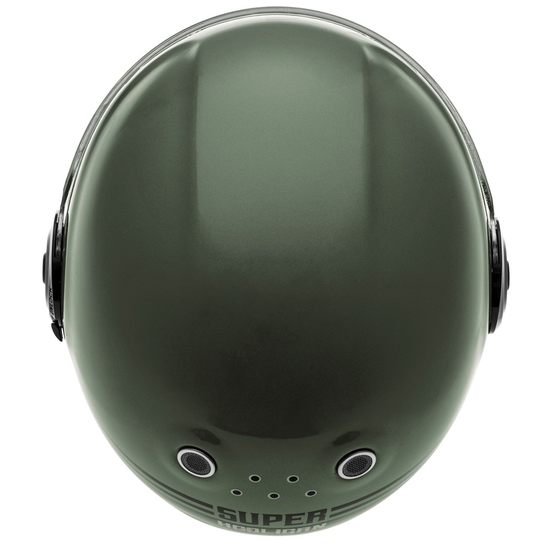 Cassida Fibre Super Hooligan fullface motorcykelhjelm sort-grøn  - II. kvalitet