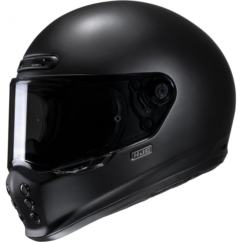Fullface motorcykelhjelm HJC V10 Solid semi-flad sort - II. kvalitet