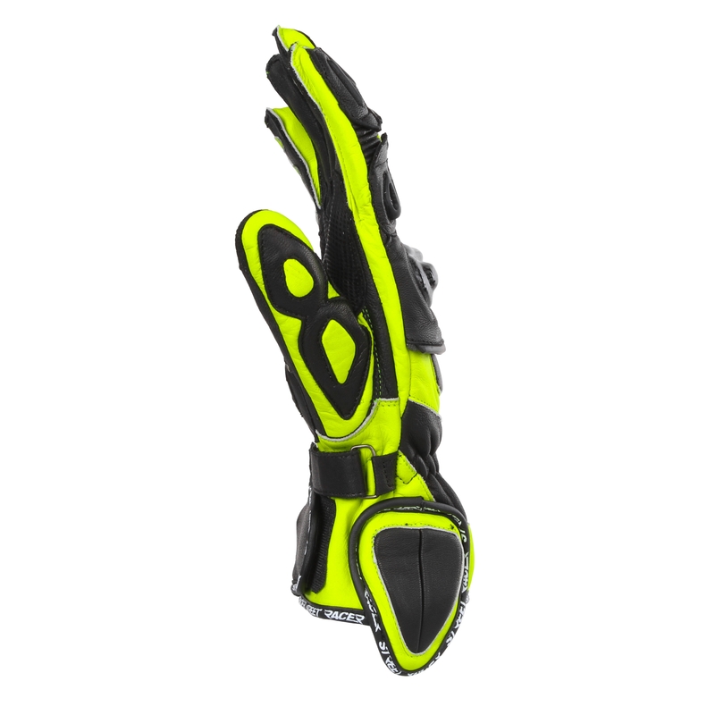 Motorcykelhandsker Street Racer Virus 2 sort-fluo gul - II. kvalitet