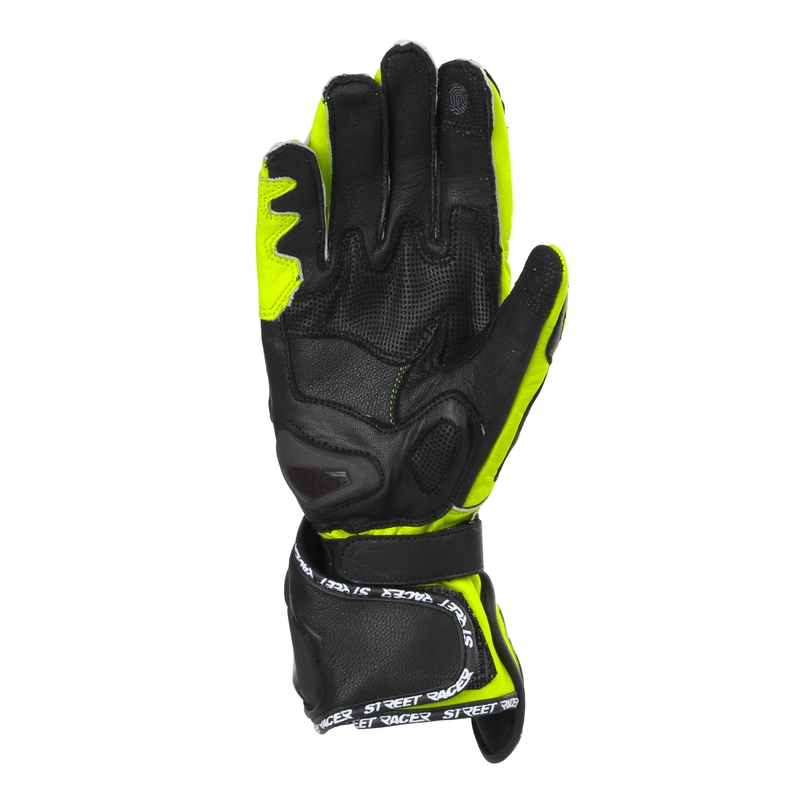 Motorcykelhandsker Street Racer Virus 2 sort-fluo gul - II. kvalitet