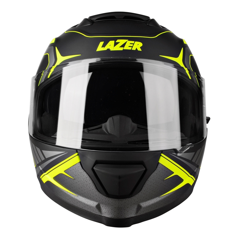 Integral motorcykelhjelm Lazer Rafale Hexa sort-fluogul udsalg