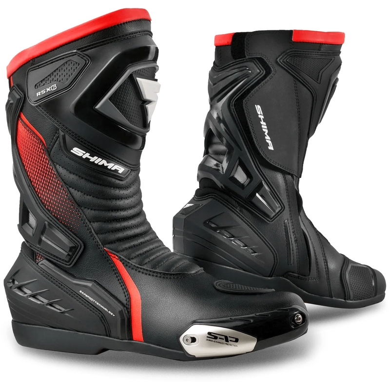 Shima RSX-6 motorcykelstøvler sort-fluo rød