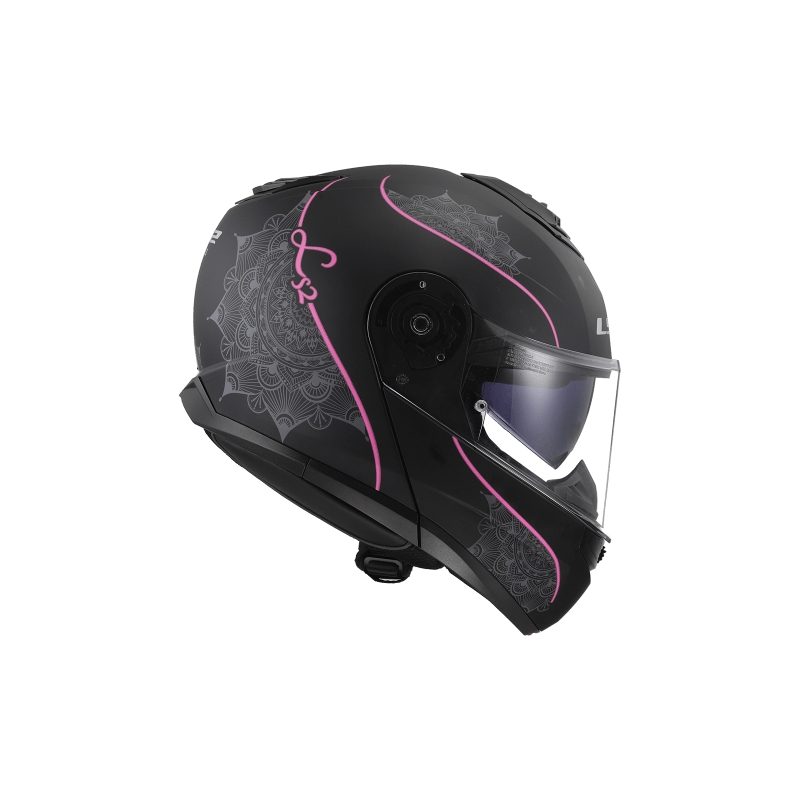 Flip-up hjelm LS2 FF908 Strobe II Lux sort-pink