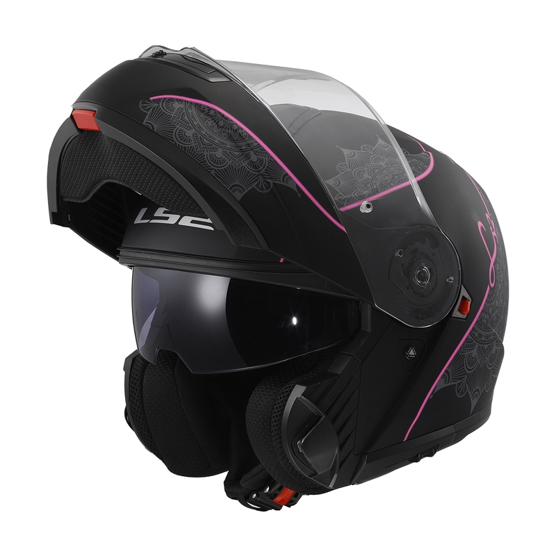 Flip-up hjelm LS2 FF908 Strobe II Lux sort-pink