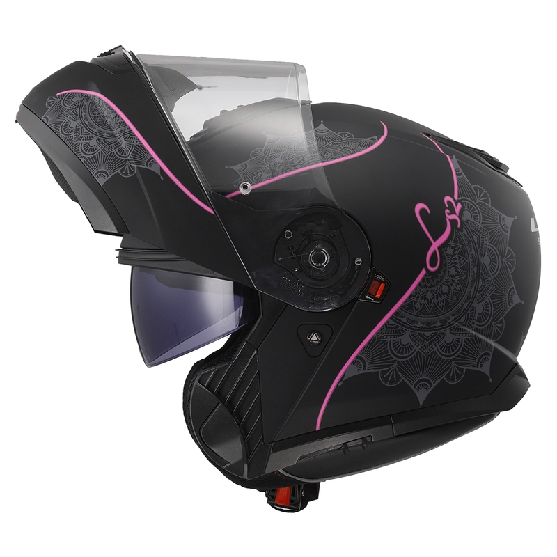Flip-up hjelm LS2 FF908 Strobe II Lux sort-pink
