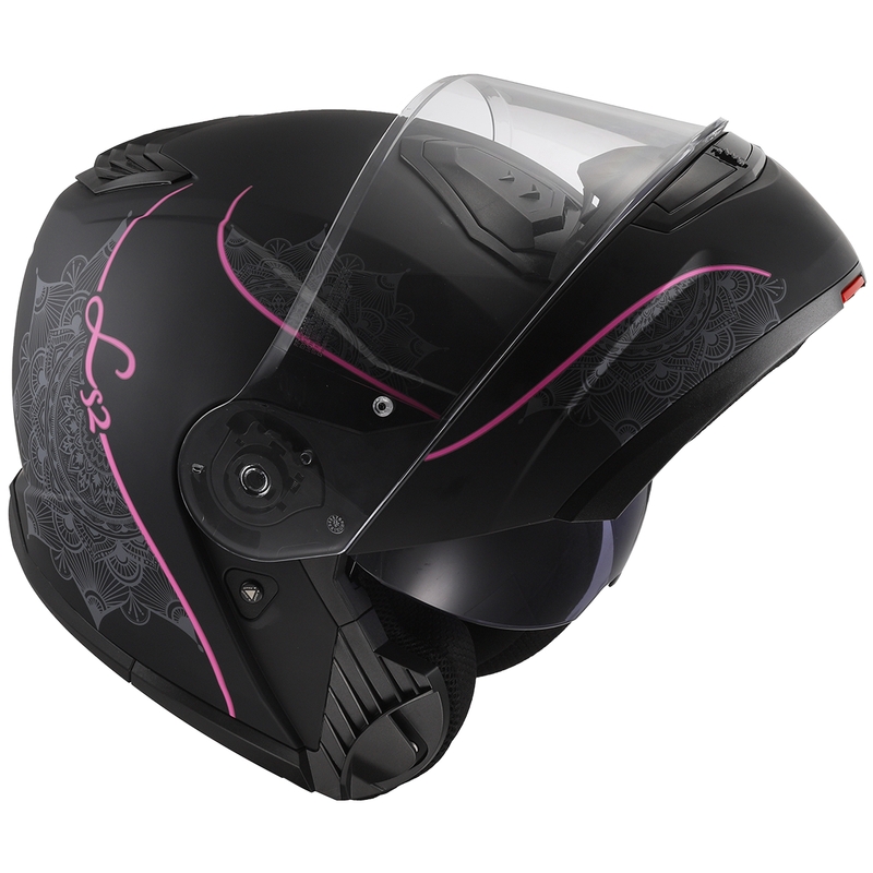 Flip-up hjelm LS2 FF908 Strobe II Lux sort-pink