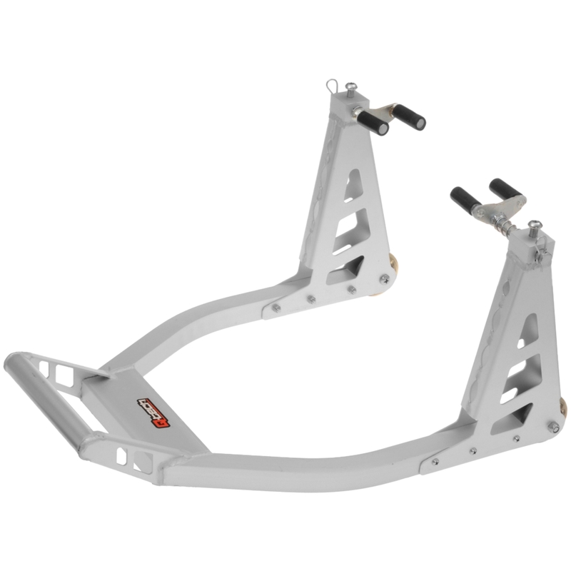 Motorcykelstativ Q-TECH forreste aluminium sølv