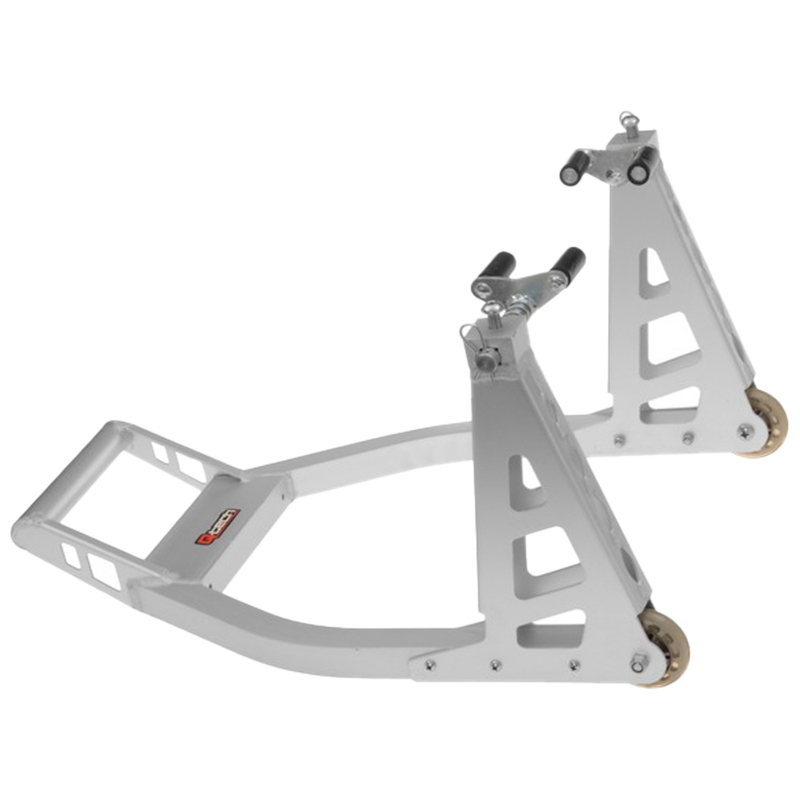 Motorcykelstativ Q-TECH forreste aluminium sølv