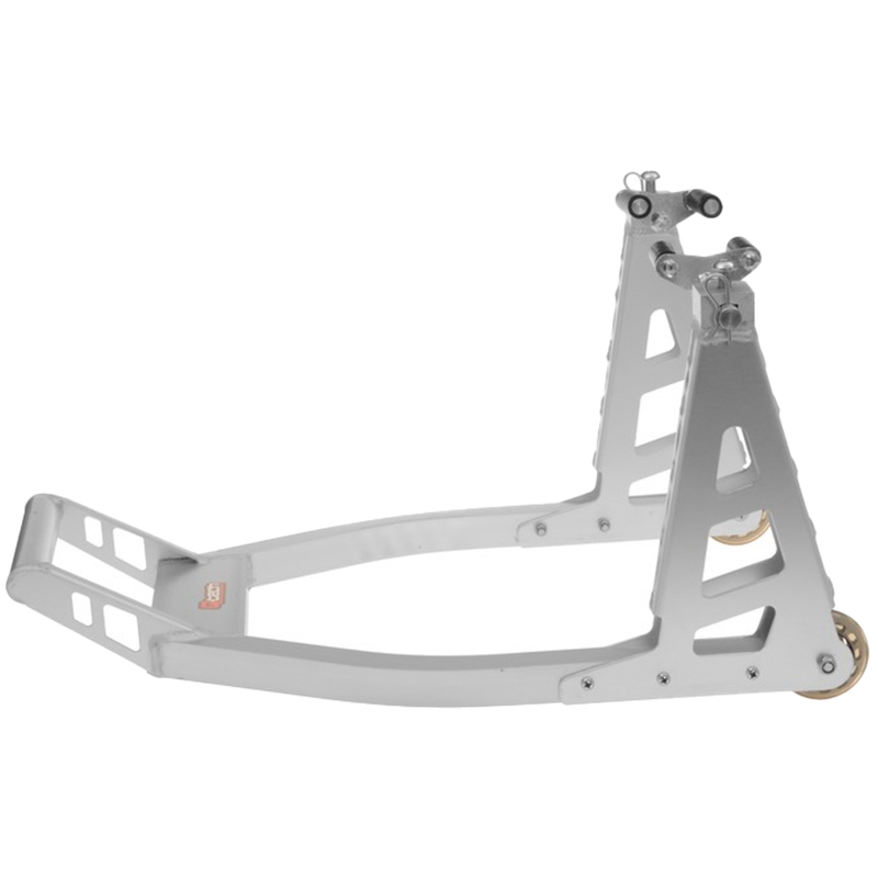 Motorcykelstativ Q-TECH forreste aluminium sølv