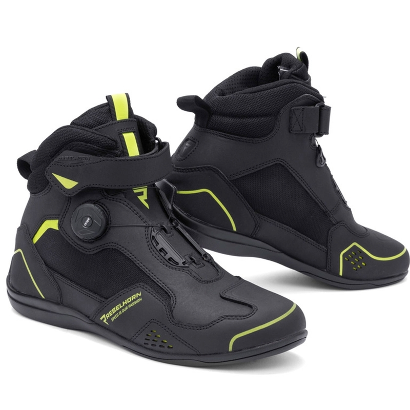 Rebelhorn Spark II motorcykelstøvler sort-fluo gul