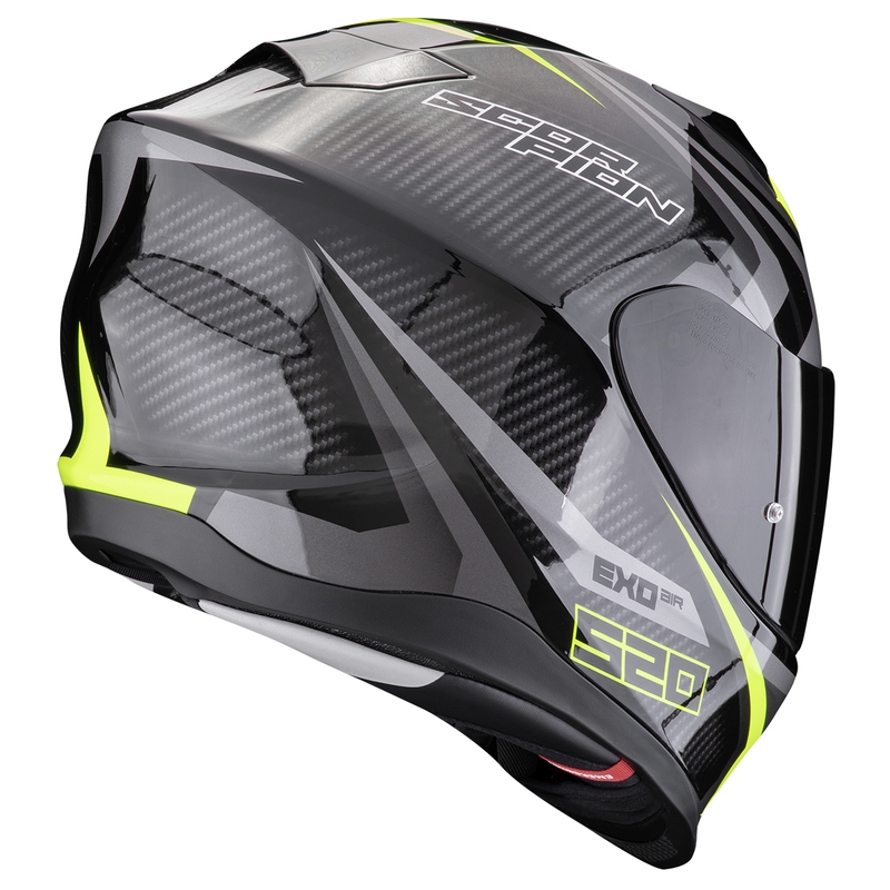 Scorpion EXO-520 EVO AIR TERRA integralhjelm sort-sølv-fluo gul udsalg
