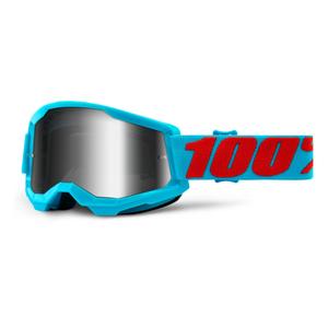 Motocrossbriller 100% STRATA 2 Summit blue (sølvfarvet spejlplexi)