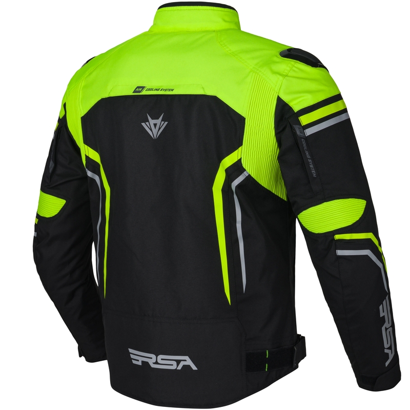 Motorcykeljakke RSA Compact 2 EVO sort-grå-fluo gul