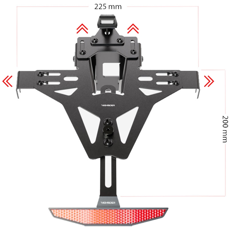Nummerpladeholder inklusive belysning Highsider Akron RS PRO Aprilia sort