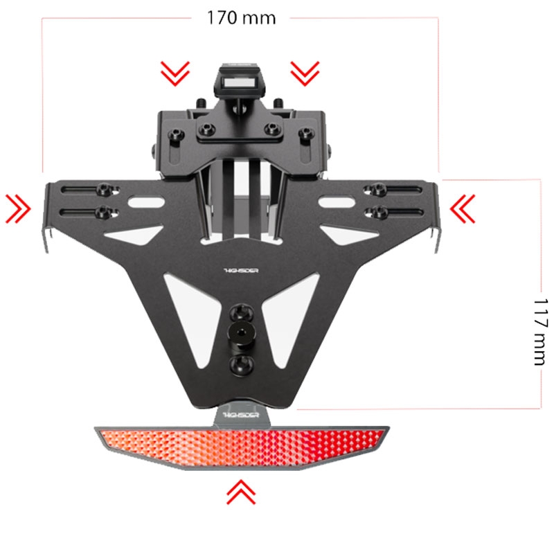 Nummerpladeholder inklusive belysning Highsider Akron RS PRO Aprilia sort
