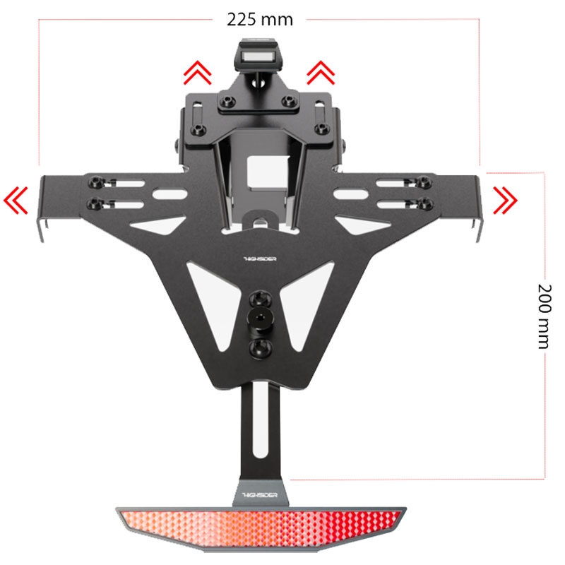 Nummerpladeholder med belysning Highsider Akron RS PRO Honda CB 500 sort