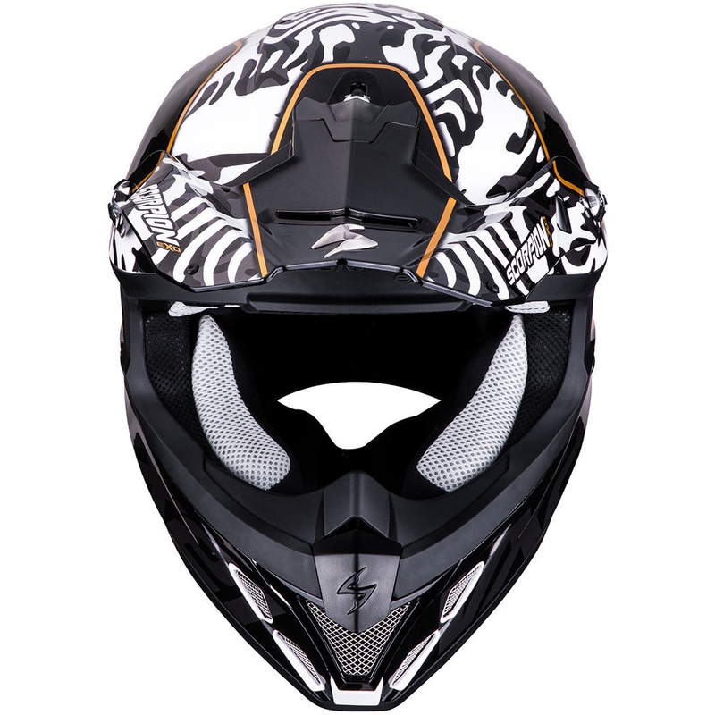 Motocrosshjelm Scorpion VX-21 Air Gnarly sort og hvid