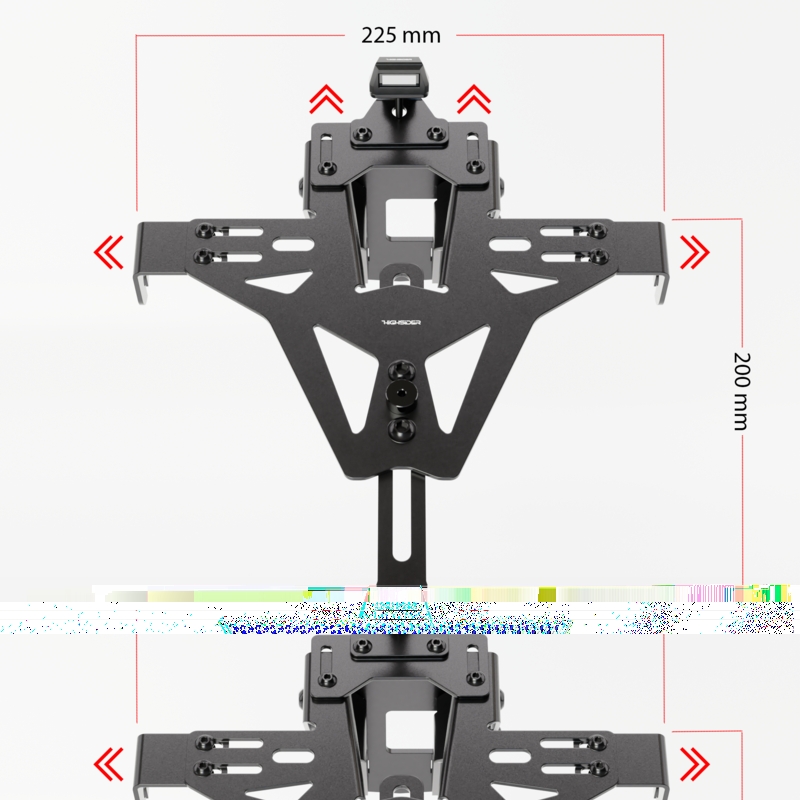 Nummerpladeholder med belysning Highsider Akron RS PRO Suzuki SV 650 (X) sort