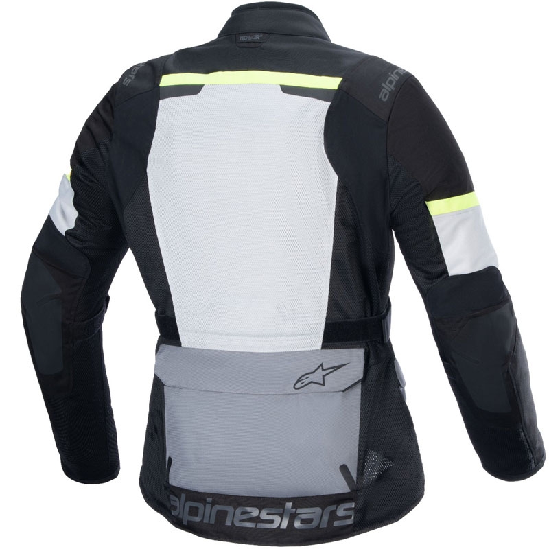Alpinestars Andes Air Drystar motorcykeljakke lysegrå-mørkegrå-sort-fluo gul