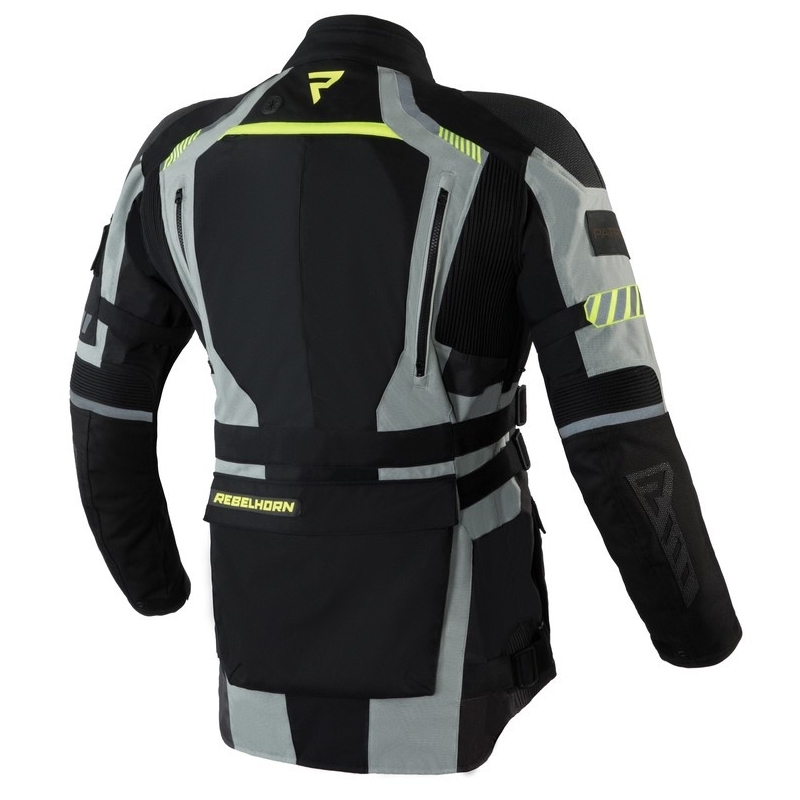 Motorcykeljakke Rebelhorn Patrol grå-sort-fluogul