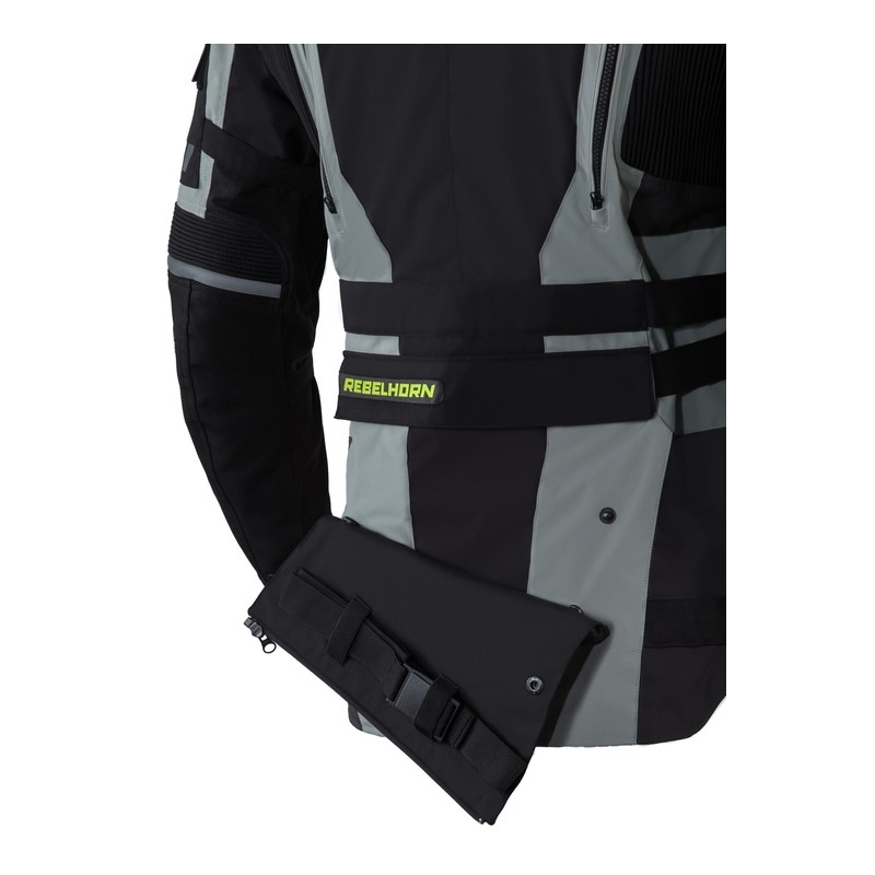 Motorcykeljakke Rebelhorn Patrol grå-sort-fluogul