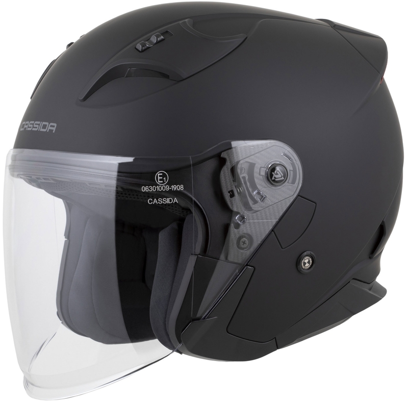 Cassida Reflex 2.0 Solid Åben Motorcykelhjelm, Mat Sort-Mørkegrå