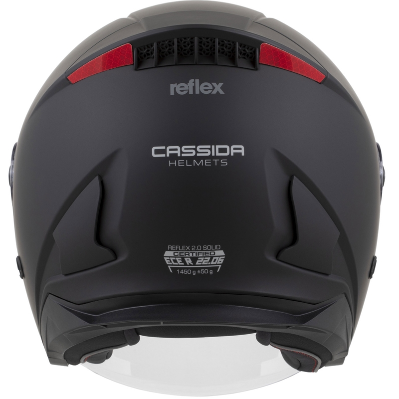 Cassida Reflex 2.0 Solid Åben Motorcykelhjelm, Mat Sort-Mørkegrå