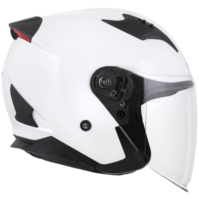 Cassida Reflex 2.0 Solid åben motorcykelhjelm hvid-sort