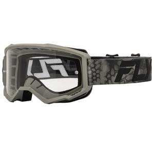 Fly Racing Focus motocrossbriller grå-sorte med klar plexiglas