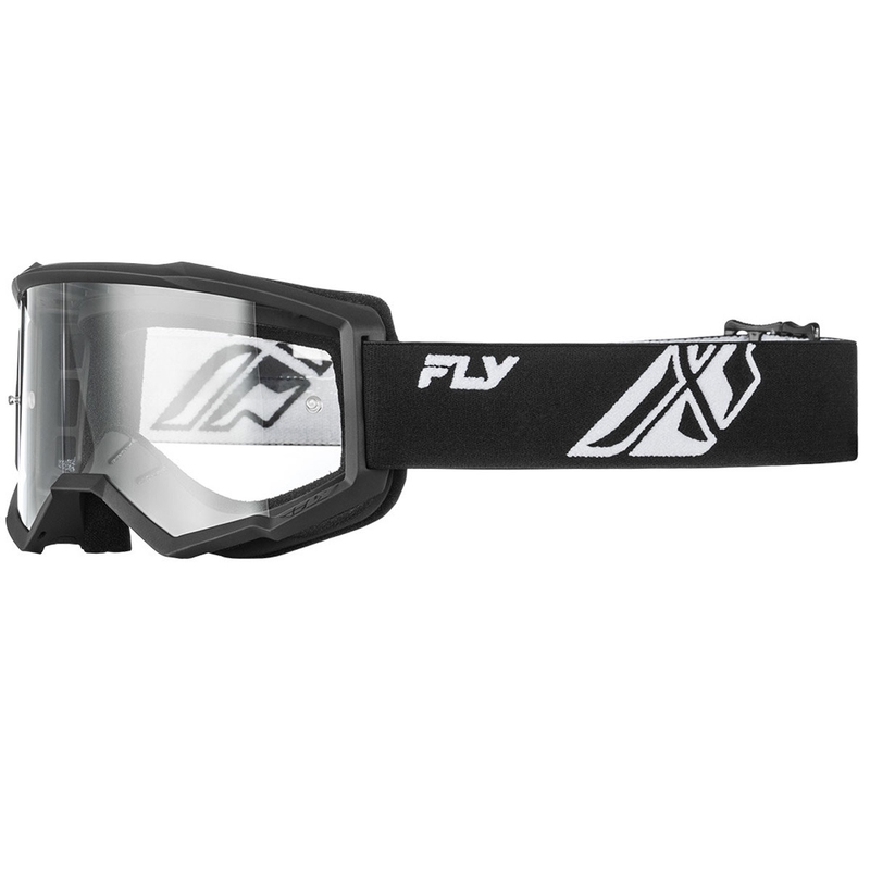 Fly Racing Focus sort-hvid II motocrossbriller klar plexiglas