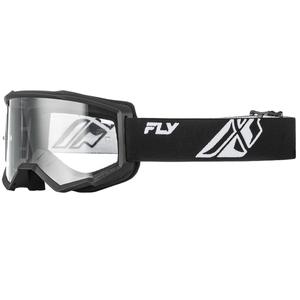 FLY Racing Focus børne motocrossbriller sort-hvide med klar plexiglas