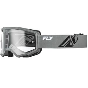 Fly Racing Focus II Børne Motocross Brille Grå-Sort med Klar Linse