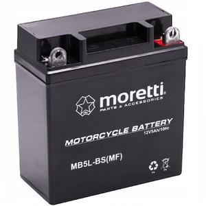 Vedligeholdelsesfrit gelbatteri Moretti MB5L-BS, 12V 5Ah uden voltmeter
