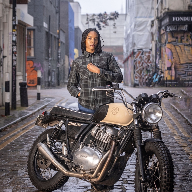 Dame motorcykelskjorte Oxford Kickback 3.0 grå