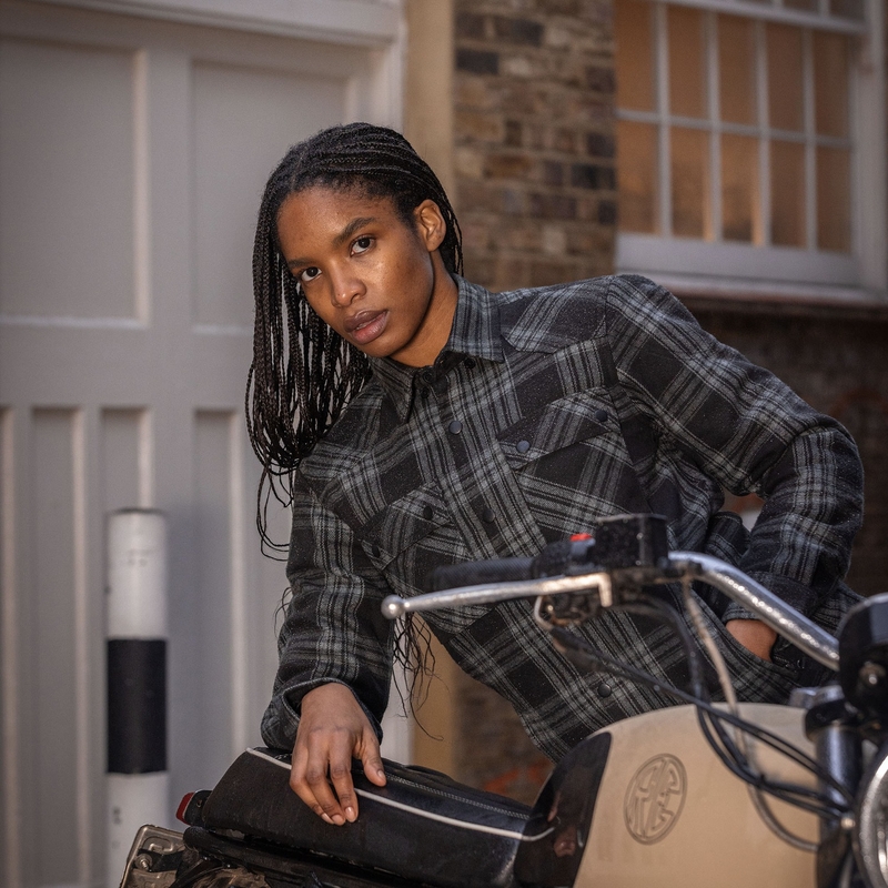 Dame motorcykelskjorte Oxford Kickback 3.0 grå